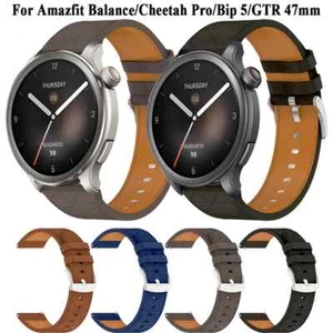 Correa de cuero PU para Amazfit Balance / GTR 4 GTR 3 Pro/47 mm/Stratos 3 2 2S - Imagen 1 de 23