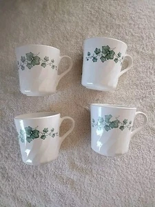 Corning Corelle Callaway Green Ivy Set of 4 Coffee Cups - Picture 1 of 11