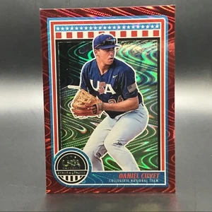 DANIEL CUVET 2025 USA Stars & Stripes RED WAVE SP /249 COLLEGIATE - Picture 1 of 2