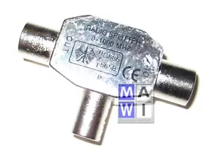 Distributore antenna 1 x spina / 2 x presa metallo coassiale per esempio radio - Foto 1 di 2