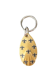 NFL New Orleans Saints Repeat Logo Vintage Teardrop Spinner Keychain - Picture 1 of 1