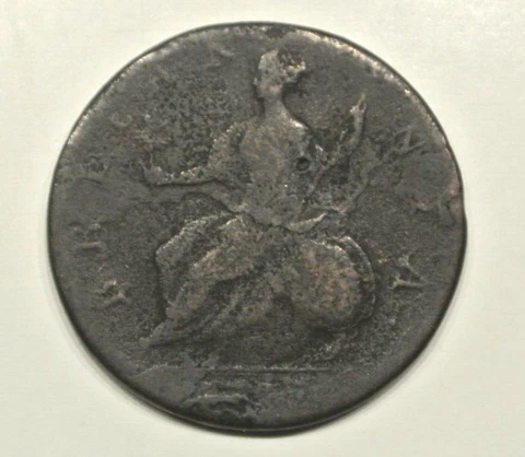 HALF  PENNY GEORGES II   colonial coin  poids 9 gr01 Cover