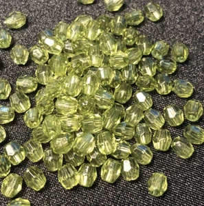 100X Oval Faceted Beads 4mm Green Acrylic DIY Jewellery Making Necklace Bead - Picture 1 of 6