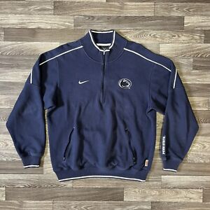 Nike Penn State Nittany Lions 1/4 Zip Sweatshirt Jacket Mens Medium Blue