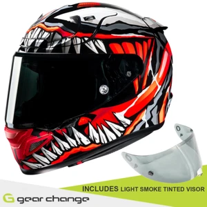 Casco de motocicleta HJC RPHA 12 Maximizado Veneno Marvel-Inc Visera de humo de luz libre - Imagen 1 de 12