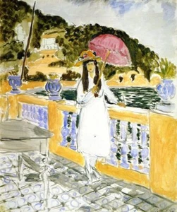 Henri Matisse Girl with Pink Umbrella 1919 Portrait 17" x 22" Archival Art Print - Picture 1 of 1