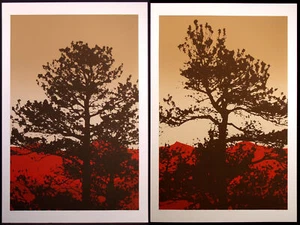 Jim Boutwell "Ponderosa I & II" Diptych 2 Hand Signed Art Serigraphs, Make Offer - Picture 1 of 12