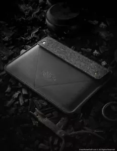 Funda Macbook Air 13 M2 M1 negra Macbook Air 13 mangas premium cuero italiano - Imagen 1 de 73