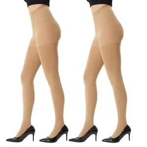 Women's 2 Pairs Super Opaque Tights for Women 120 Denier Control TopSuntanXXL... - Picture 1 of 9