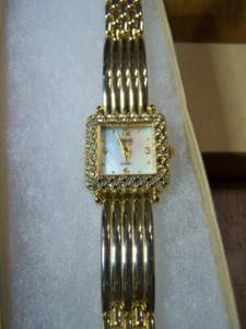 Waltham prestige Ladies Art Deco Watch Gold Tone Rhinestone Quartz - Picture 1 of 5