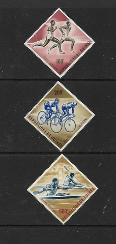 Sports Airmail Topical Set--1963- Guinea Scott C44-C46 MNH- Catalogs $12 Cover