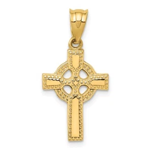 14K Yellow Gold Celtic Cross Pendant L- 1.11 Inch, W-0.56 Inch, 0.95 gram - Picture 1 of 4