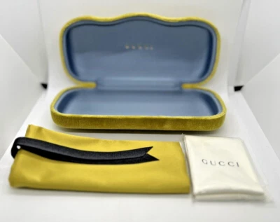 Nuevo Estuche para Gafas de Sol Gucci Amarillo Terciopelo Almeja Pequeño Estuche Gucci Foto 1 de 4