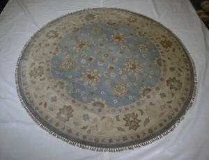 7'9" x 7'11" ft. Oushak Rug, Round Rugs, Hand Knotted Wool Rug, Oriental Carpet - Picture 1 of 6