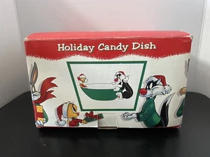 Holiday Candy Dish Sylvester and Tweety Bird Warner Bros Ceramic w/Box Vintage - Picture 1 of 5