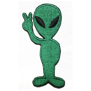 Alien Green Patch Embroidered Iron on Sew on patch Badge For Clothes - Picture 1 of 1
