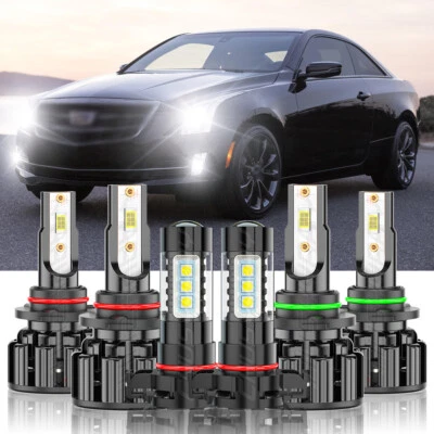 6X 9005+9006+H16 For Cadillac ATS 2016-2017 Combo LED Headlight+Fog Light Bulbs - Image 1 of 4