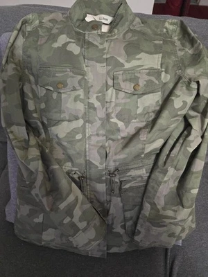 L.L. Chaqueta Abrigo Bean Freeport Camuflada Forrada Sherpa Cálida Trinchera Moto Cremallera S Mujeres Foto 1 de 4