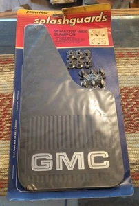 Vintage GMC 1980s Power Flow Splash Guard Mud Flap set Mudflaps Pair NOS New - Picture 1 of 11