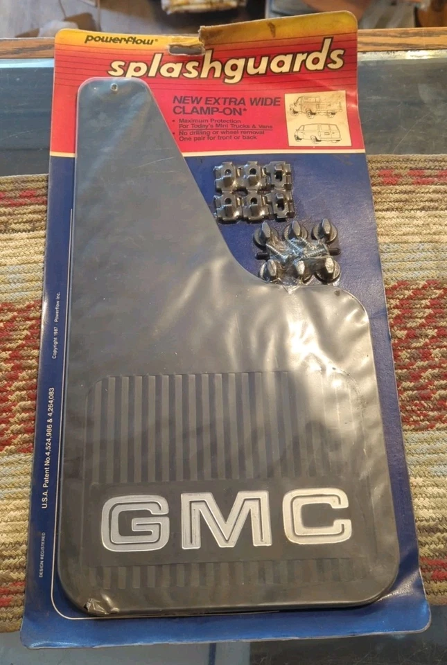 Vintage GMC 1980s Power Flow Splash Guard Mud Flap set Mudflaps Pair NOS New - Image 1 of 4
