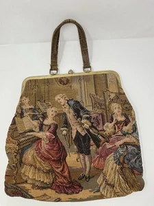 Vintage Large JR Florida Tapestry Victorian 1960s Purse Handbag Tote - Picture 1 of 18