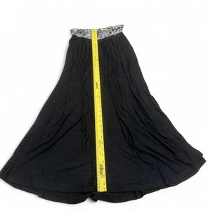 Maxi gonna nera vintage anni 80 thumsup Rayon M con paillettes Vacay Resort Party - Foto 1 di 8
