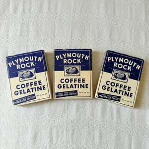 Vintage Gelatine Powder Boxes Lot of 3  Plymouth Rock Coffee - Picture 1 of 7