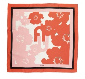 FURLA Made In Italy Bedruckter Schal 100% Seide Neu - Bild 1 von 5