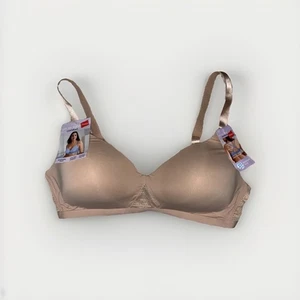 Hanes Beigh Reggiseno Senza Ferretto Traspirante Comfort Flex Fit Taglia Large (38D) - Foto 1 di 4