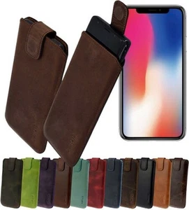 Esclusivo In Vera Pelle Custodia Per Smartphone Per Google Pixel 3 (5.5") - Foto 1 di 19