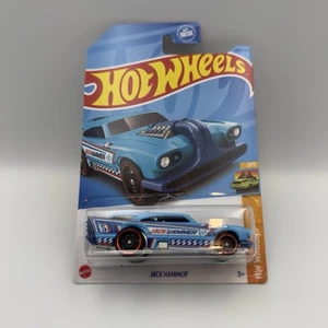 2023 Hot Wheels #200 HW Wagons 2/5 JACK HAMMER Blue w/Black DD8 Spoke Red Rims - Picture 1 of 6