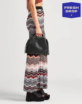 PVP €1578 MARNI Bolso Hobo de Cuero Flecos Correa Desmontable Cierre Magnético a Presión Foto 1 de 4