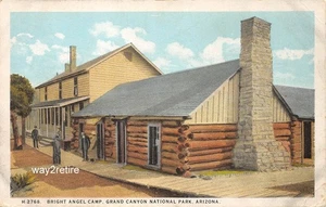 Postkarte AZ Grand Canyon Bright Angel Camp Fred Harvey Karte Arizona um 1915 - Bild 1 von 2