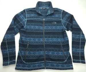 Large The North Face Sweater Men Full Zip Fleece Outdoors Tsillan Blue Fair Isle - Picture 1 of 7