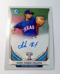 ISIAH KINER - FALEFA TEXAS RANGERS 2014 BOWMAN CROMO AUTOMÁTICO - Imagen 1 de 4