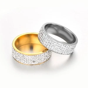 Ring Wedding Band Gold Steel Size Silver Stainless Engagement Ring Anniversary . - Bild 1 von 17