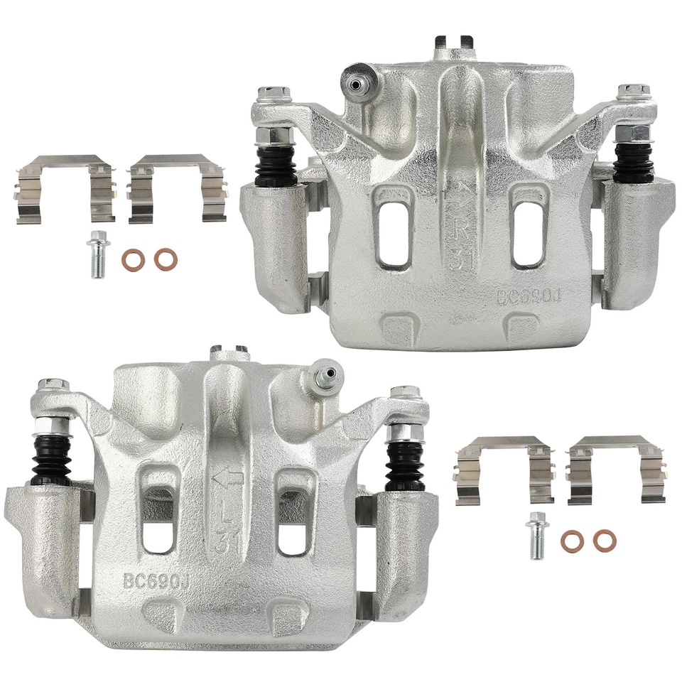 Par de pinzas de freno delanteras para Infiniti M37 2011 2012 2013 AWD con soporte Foto 1 de 1