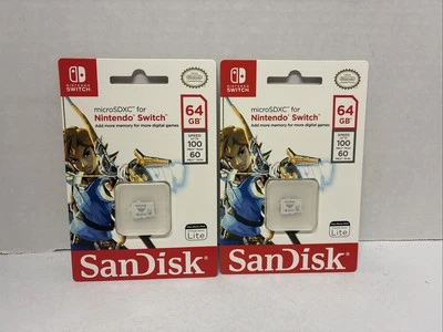 2X SanDisk 64 GB Micro SDXC Memory Card Nintendo Switch & Switch Lite - Image 1 of 2