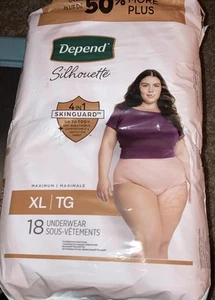 Silhouette XL Women’s Incontinence Underwear, Max Absorbency, 18 Ct - Picture 1 of 6