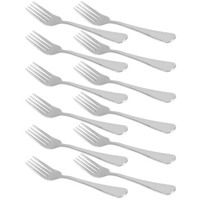 Acciaio Inox Cucina Insalata Carne Cibo Forcella 19cm Lunghezza 12pz Argento - Immagine 1 di 4
