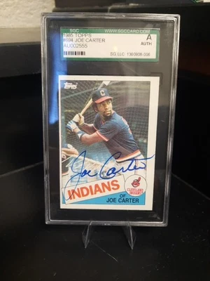 Joe Carter 1985 Topps #694 auto firmado auténtico - Indios de Cleveland Foto 1 de 2