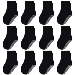 Toddler Boys Girls Non Slip Socks - 12 Pairs Anti Skid Baby Socks - Cotton fo... - Picture 1 of 7