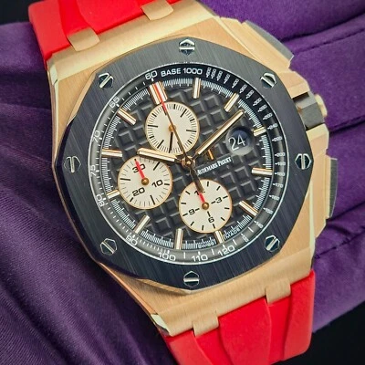 Bonus Red Strap! Audemars Piguet Royal Oak Offshore 26401RO Rose Gold Ceramic  - Image 1 of 4