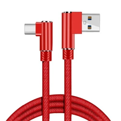 6/10Ft 90 Degree Right Angle Type USB C Fast Charge Cable For Samsung iPhone 15 - Image 1 of 4