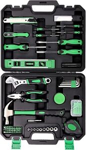 125 Pcs Tool Set, Portable Home Tool Kit, with Plastic Toolbox Storage Case, Hou