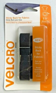 VELCRO(R) Brand STICKY BACK For Fabric Tape 24" x 3/4"-Black - Foto 1 di 2