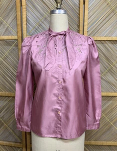 Vintage Shirt Pussy Bow Small - Picture 1 of 9