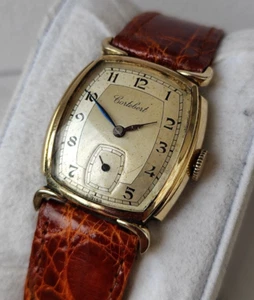 Reloj Cortebert Art Deco Vintage Enchapado en Oro 10k Hermoso Estuche - Imagen 1 de 12