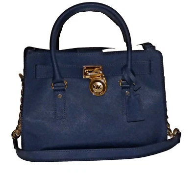 BOLSO DE MANO NUEVO CON ETIQUETAS MICHAEL KORS HAMILTON TINTA AZUL MARINO OSCURO DOBLE ASA Foto 1 de 4