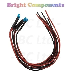 20 x Pre-Wired Blue LED 3mm Diffused : 9V ~ 12V : UK Seller - Picture 1 of 1